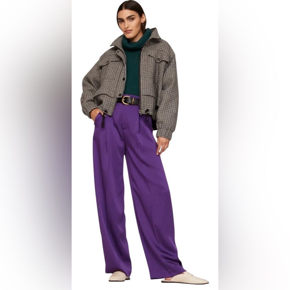 APIECE APART Selva Crop Bomber Jacket Check Size Small Oversized